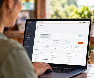 Una persona consulta el dashboard de Compras en su portátil
